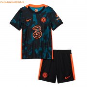 Kids 2021-22 Chelsea Third Away Soccer Kits Shirt with Shorts