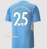 2021-22 Manchester City Home Soccer Jersey Shirt with Fernandinho 25 printing