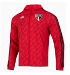 2022-23 Sao Paulo Red Black Stripe Windbreaker Hoodie Jacket