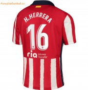 2020-21 Atlético de Madrid Home Soccer Jersey Shirt with H. Herrera 16 printing