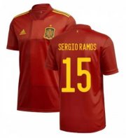 2020 EURO Spain Home Soccer Jersey Shirt SERGIO RAMOS 15