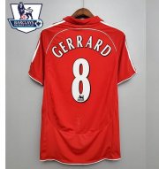 2006-08 Liverpool Retro Home Soccer Jersey Shirt GERRARD #8 with EPL Printing