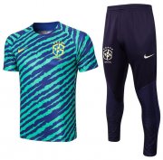 2022 FIFA World Cup Brazil Green Blue Training Kits Shirt with Pants