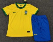 Kids Brazil 2020 Home Soccer Jersey Kit (Shirt + Shorts)