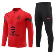 2022-23 AC Milan Red Training Kits Sweatshirt with Pants