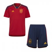 Kids 2022 FIFA World Cup Spain Home Soccer Kits Shirt with Shorts