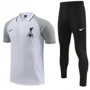 2022-23 Liverpool White Polo Kits Shirt + Pants