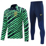 2022 FIFA World Cup Brazil Green Navy Training Kits Sweatshirt with Pants