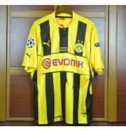 2012-13 Dortmund Retro Home Yellow Soccer Jersey Shirt With UCL Patch