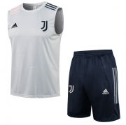 2021-22 Juventus Men's Grey Vest Training Kits Shirt with Shorts