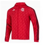 2022-23 Flamengo Red Black Stripe Windbreaker Hoodie Jacket