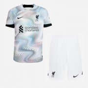 Kids 2022-23 Liverpool Away Soccer Kits Shirt With Shorts