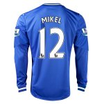 13-14 Chelsea #12 MIKEL Home Long Sleeve Jersey Shirt