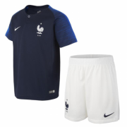 Kids France 2018 Home Soccer Kit (Jersey + Shorts)