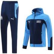 2020-21 Marseille Navy Blue Training Kits Hoodie Jacket with Pants