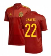 2020 EURO Spain Home Soccer Jersey Shirt J NAVAS 22
