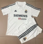 Kids 2002-03 Real Madrid Retro Home Soccer Kits Shirt With Shorts