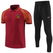 2022-23 Atletico Madrid Burgundy Polo Kits Shirt + Pants