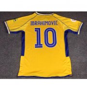 2004 Sweden Retro Home Soccer Jersey Shirt #10 IBRAHIMOVIC