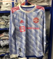 2021-22 Manchester United Long Sleeve Away Soccer Jersey Shirt Player Version