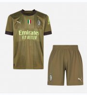 2022-23 AC Milan Kids Third Away Soccer Kits Shirt with Shorts