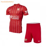 Kids Sevilla 2021-22 Away Soccer Kits Shirt With Shorts