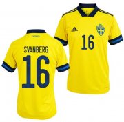 2020 EURO Sweden Home Soccer Jersey Shirt Mattias Svanberg #16