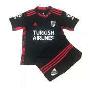 Kids 2021-22 River Plate Black Goalkeeper Soccer Kits Shirt with Shorts