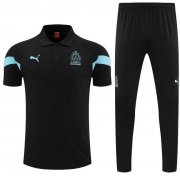 2022-23 Marseille Black Polo Kits Shirt + Pants
