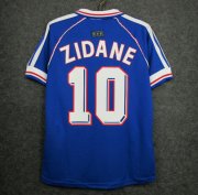 1998 France Home Retro Soccer Jersey Shirt ZIDANE #10