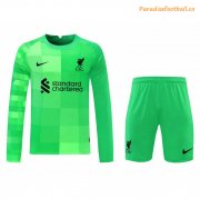 2021-22 Liverpool Long Sleeve Green Goalkeeper Soccer Kits (Shirt+Shorts)