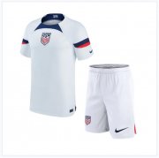 Kids USA 2022 FIFA World Cup Home Soccer Kits Shirt With Shorts