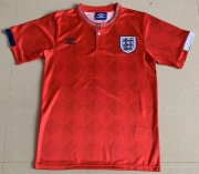 1989 England Retro Away Red Soccer Jersey Shirt