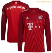 2021-22 Bayern Munich Long Sleeve Home Soccer Jersey Shirt