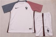 Kids France 2016 Euro Away Soccer Shirt With Shorts