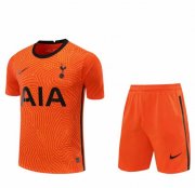 2020-21 Tottenham Hotspur Goalkeeper Orange Soccer Jersey Kits (Shirt+Shorts)