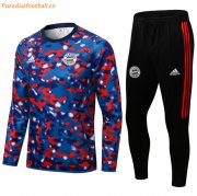 2021-22 Bayern Munich Blue Red Training Kits Sweatshirt with pants