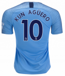 2018-19 Manchester City Home Soccer Jersey Shirt Sergio Aguero #10