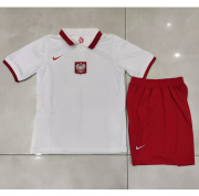 Kids Poland 2021-22 Home Soccer Kits Shirt With Shorts