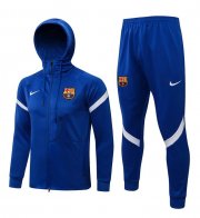 2021-22 Barcelona Blue Training Kits Hoodie Jacket with Pants