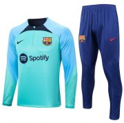 2022-23 Barcelona Green Blue Training Kits Sweatshirt with Pants