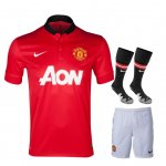 13-14 Manchester United Home Whole Kit(Shirt+Short+Socks)