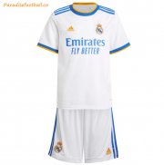 2021-22 Real Madrid Kids Home Soccer Kits Shirt With Shorts