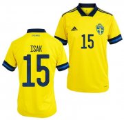 2020 EURO Sweden Home Soccer Jersey Shirt Alexander Isak #15