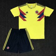 Kids Colombia 2018 World Cup Yellow Home Soccer Kit (Jersey+Shorts)