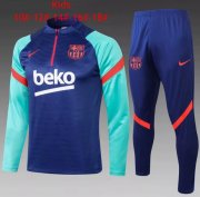 Kids/Youth 2021-22 Barcelona Blue Sweatshirt and Pants Training Kits