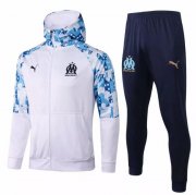 2020-21 Marseille White Tracksuits Hoodie Jacket and Pants
