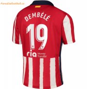 2020-21 Atlético de Madrid Home Soccer Jersey Shirt with Dembele 19 printing