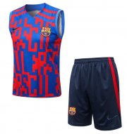 2022-23 Barcelona Blue Red Training Vest Kits Shirt with Shorts