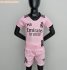 2021-22 Real Madrid Kids Fourth Away 120th Anniversary Pink Soccer Kits Shirt With Shorts